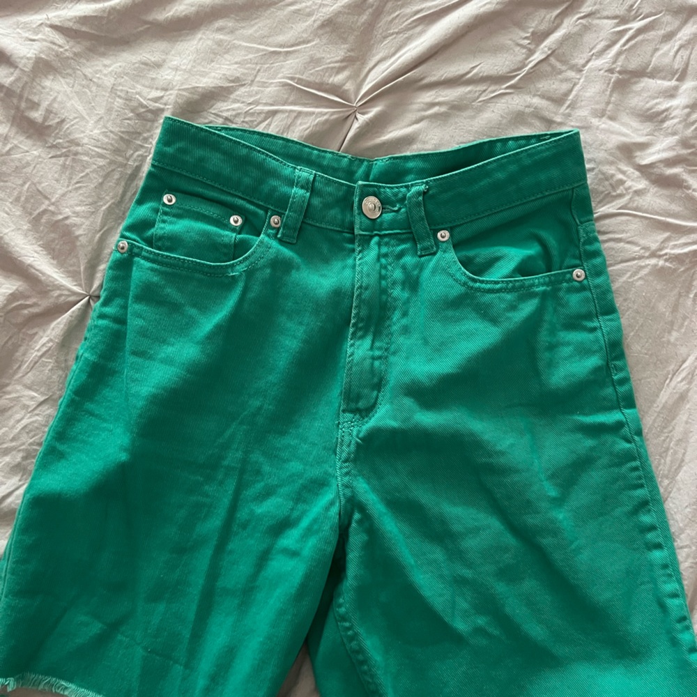 Green Vintage Denim Shorts